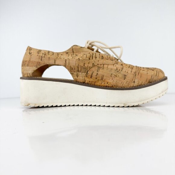 SCHUTZ Oxford Flatform Cut Out Cork Lightweight Contemporary Summer sz 41 - Picture 6 of 15